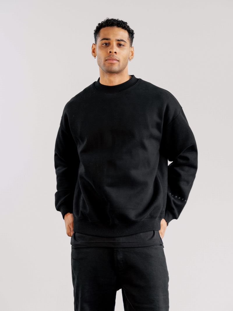 Tonal Idris Oversized Sweater - Black