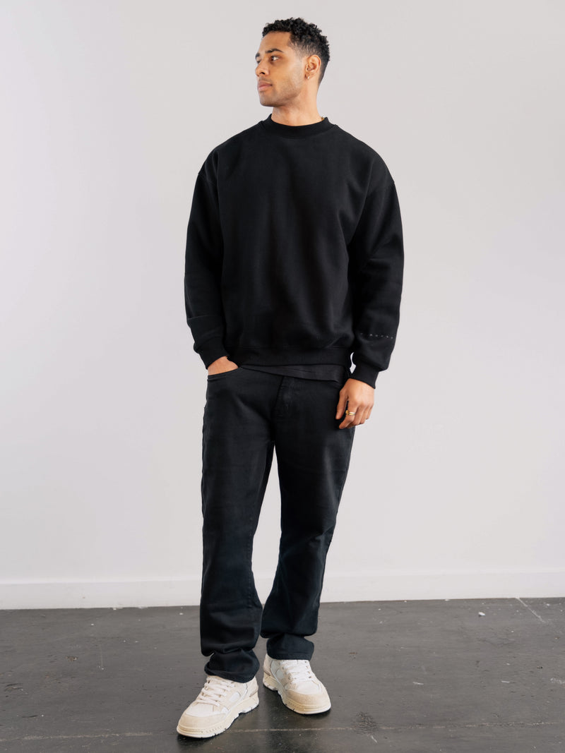 Tonal Idris Oversized Sweater - Black