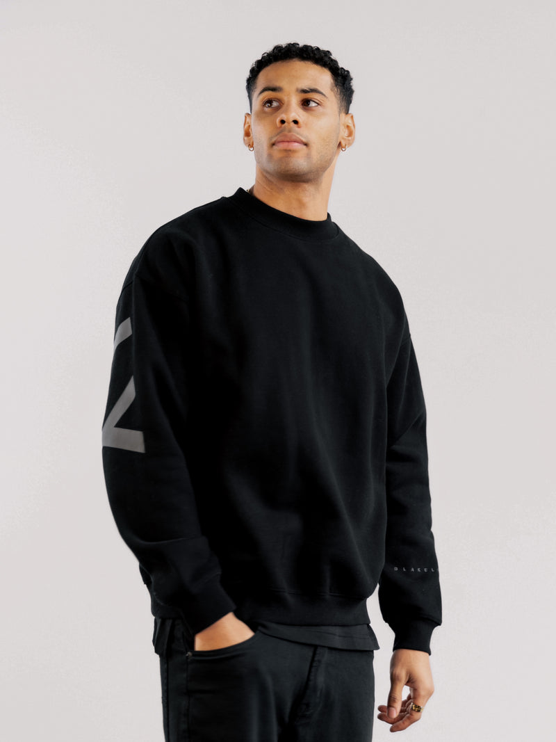 Tonal Idris Oversized Sweater - Black