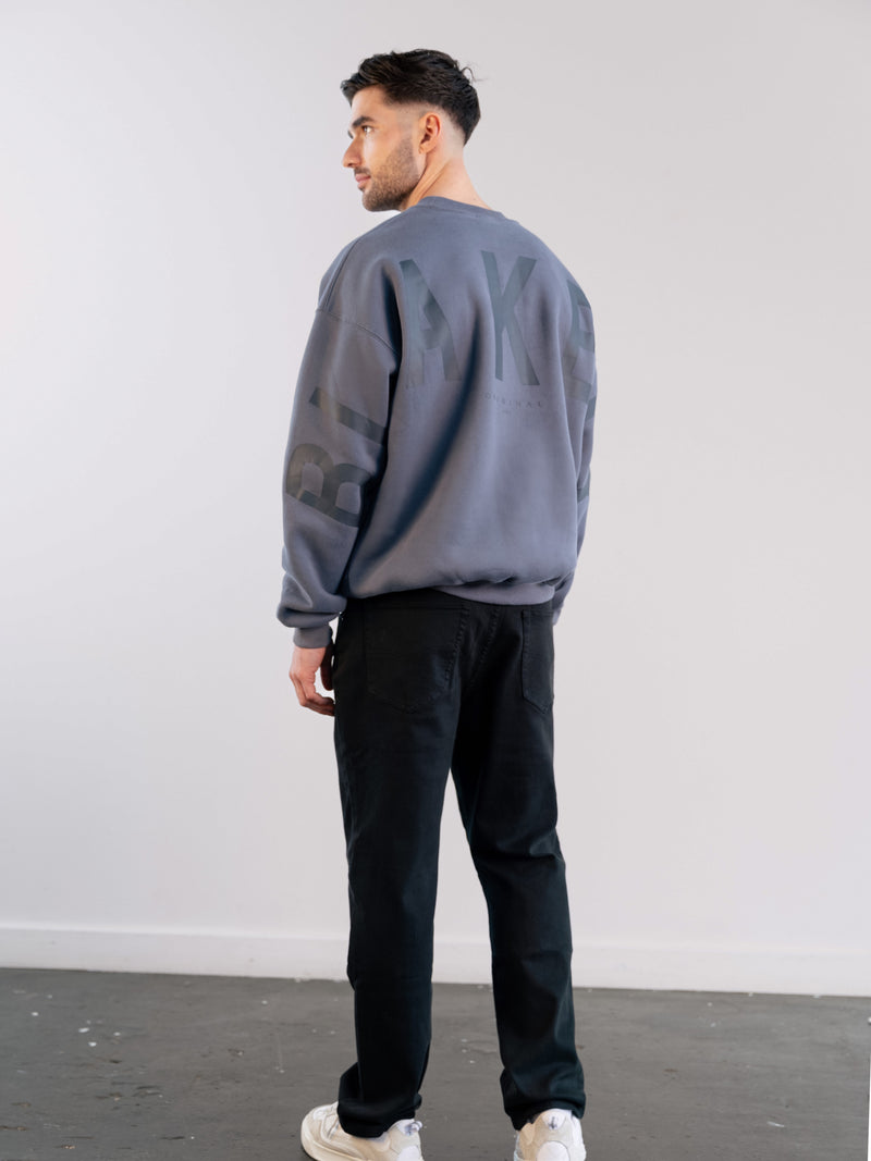 Tonal Idris Oversized Sweater - Blue