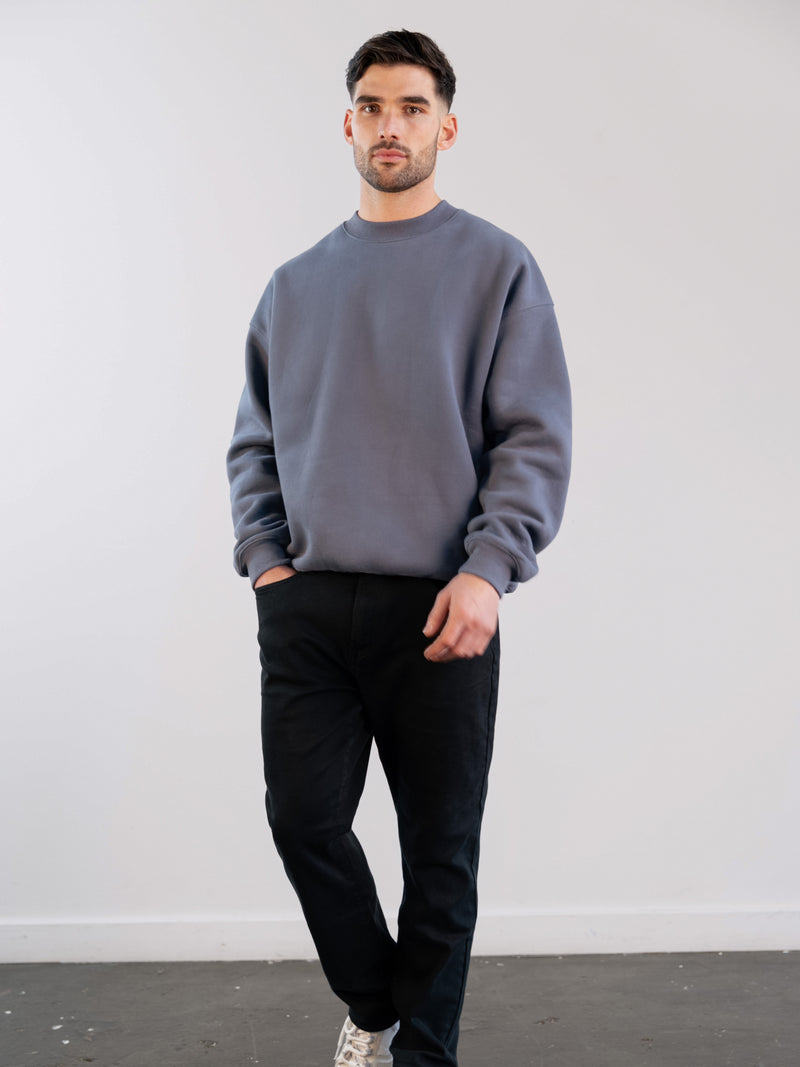 Tonal Idris Oversized Sweater - Blue