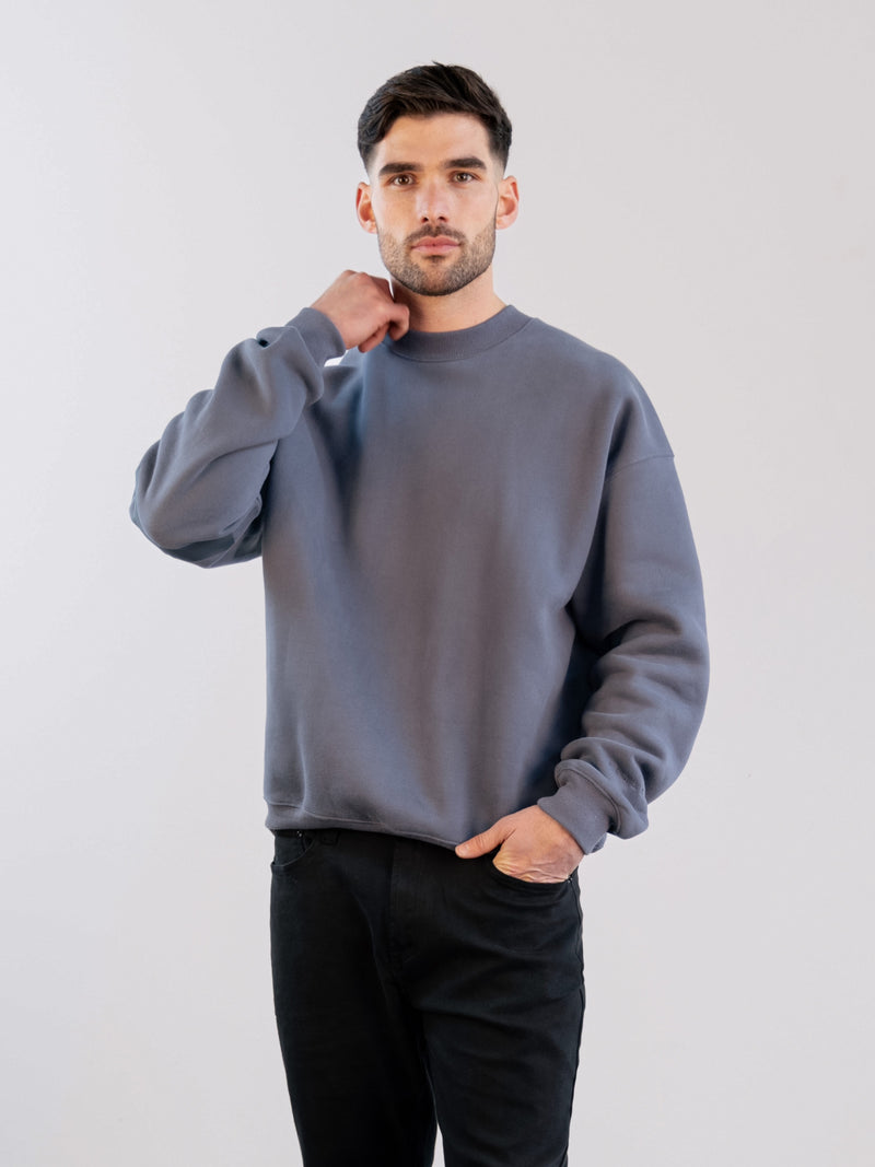 Tonal Idris Oversized Sweater - Blue