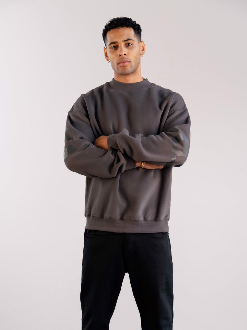 Tonal Idris Oversized Sweater - Charcoal