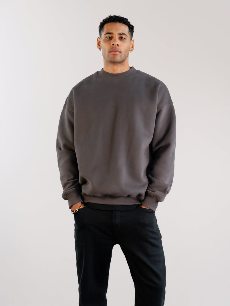 Tonal Idris Oversized Sweater - Charcoal