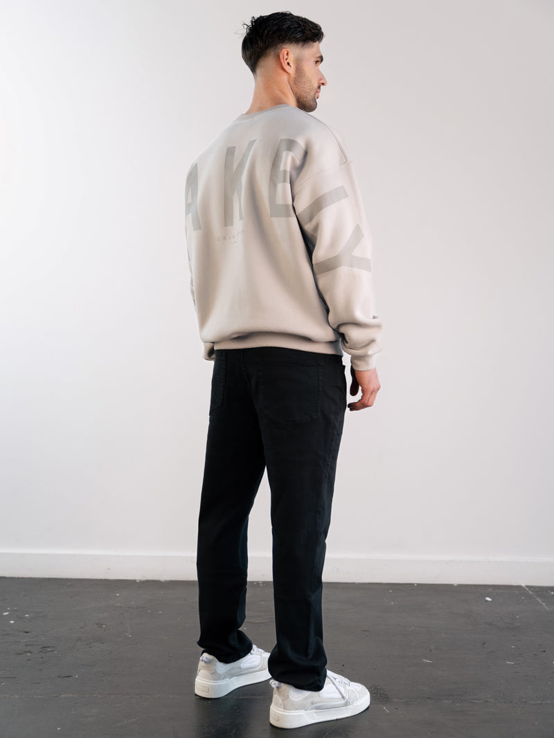 Tonal Idris Oversized Sweater - Stone