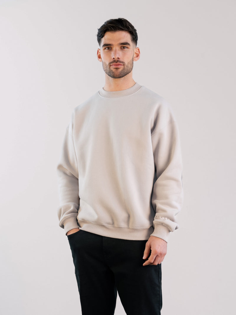 Tonal Idris Oversized Sweater - Stone