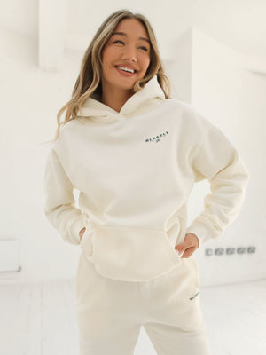 Riviera Initial Relaxed Women's Hoodie - Ivory