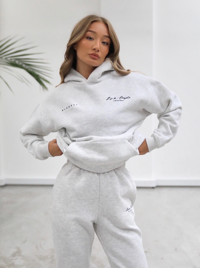 Life & Style Oversized Hoodie - Marl White