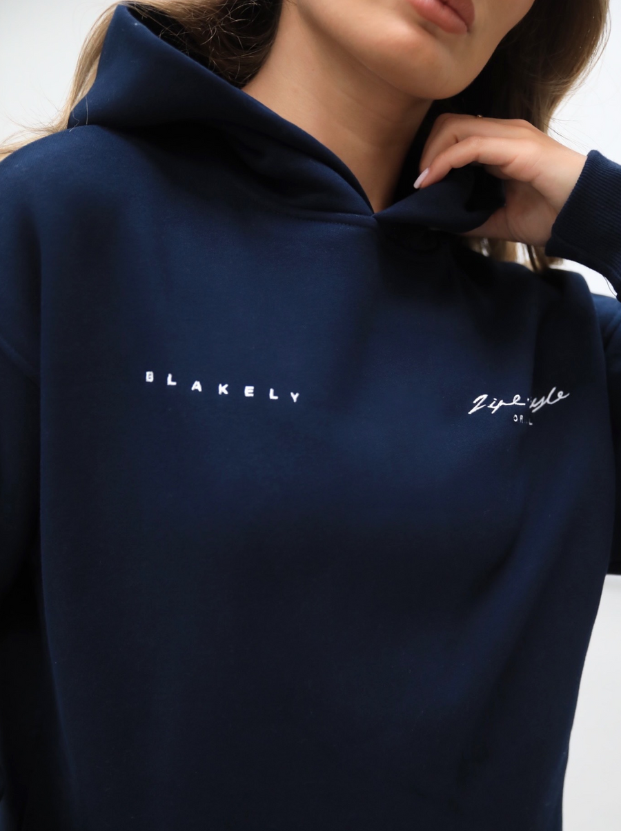 Life & Style Oversized Hoodie - Navy Blue