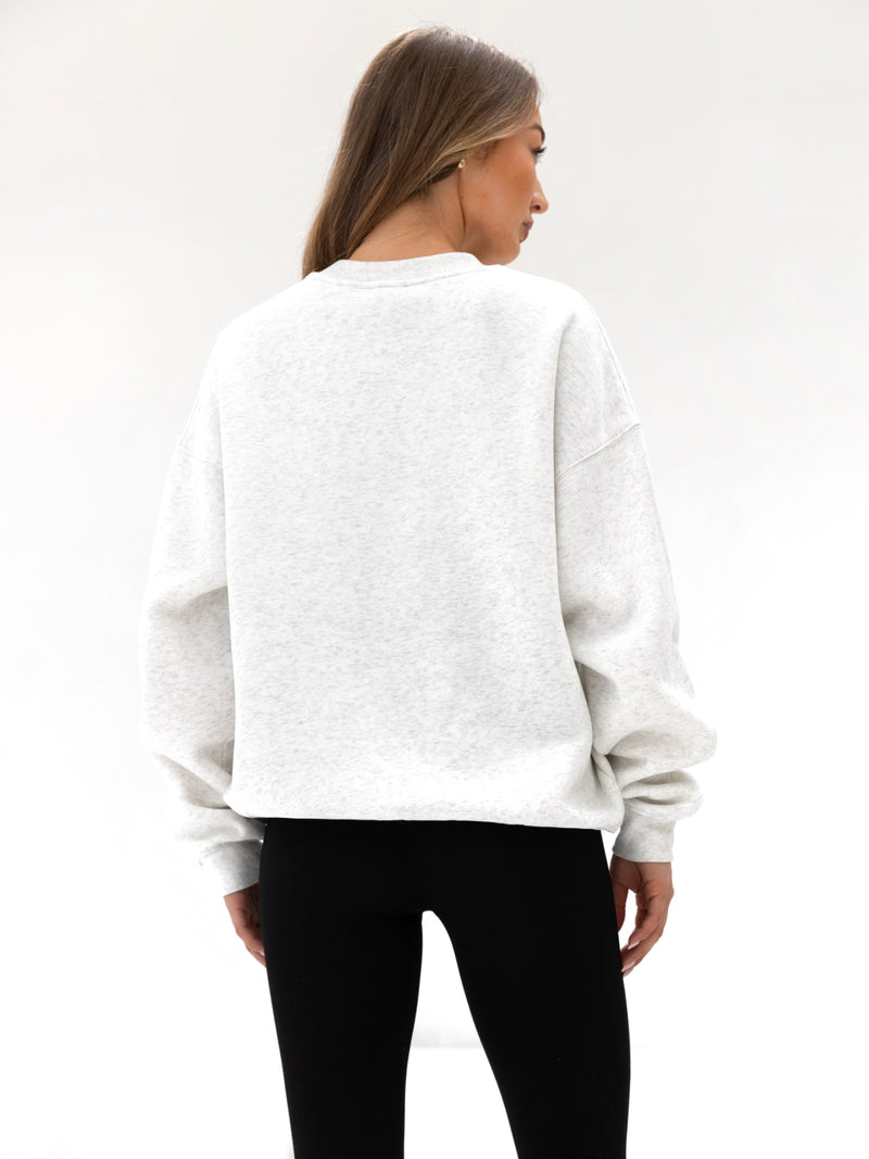 Sami Oversized Sweater - Marl White