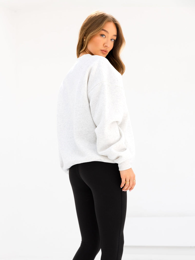 Melrose Oversized Jumper - Marl White