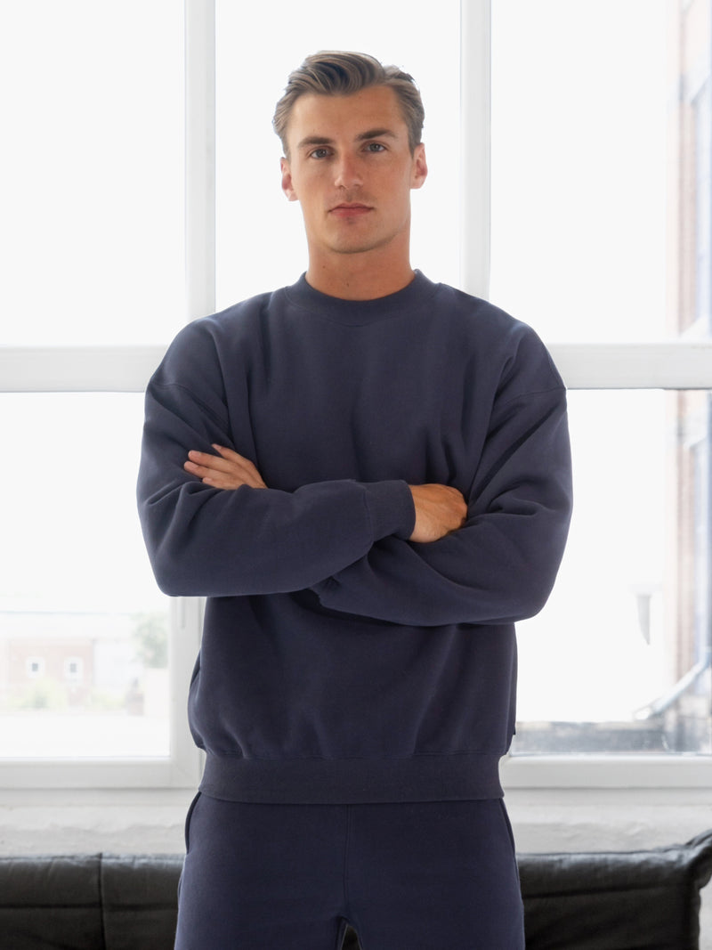 Blakely Basic Relaxed Sweater - True Navy