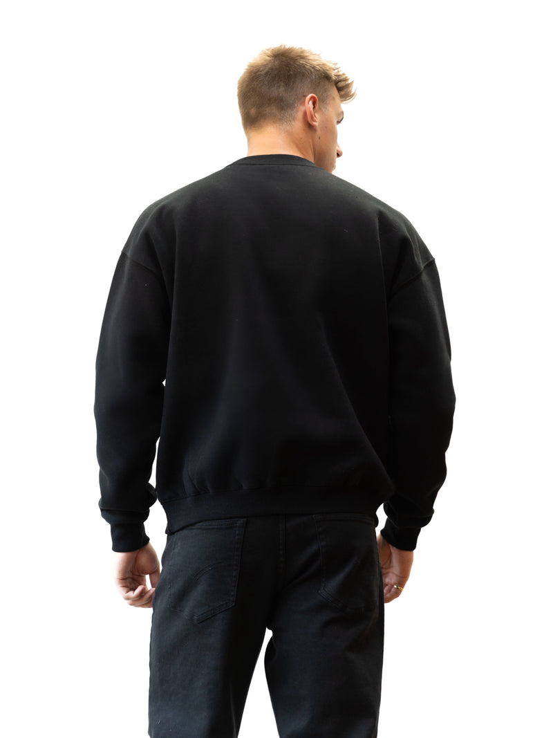 Kobe Italic Relaxed Sweater - Black
