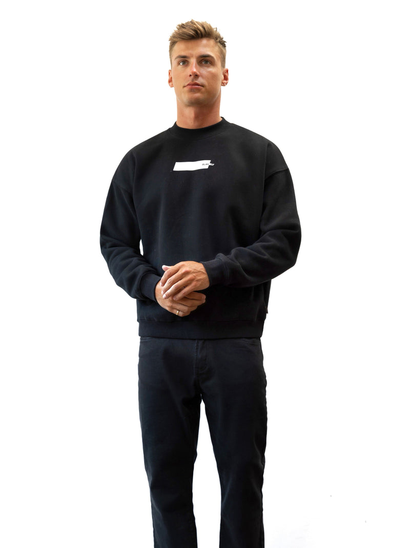 Kobe Italic Relaxed Sweater - Black