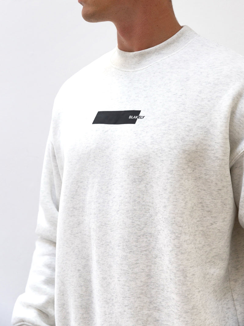 Kobe Italic Relaxed Sweater - Marl White