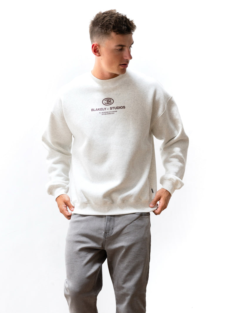 Mercer Relaxed Sweater - Marl White
