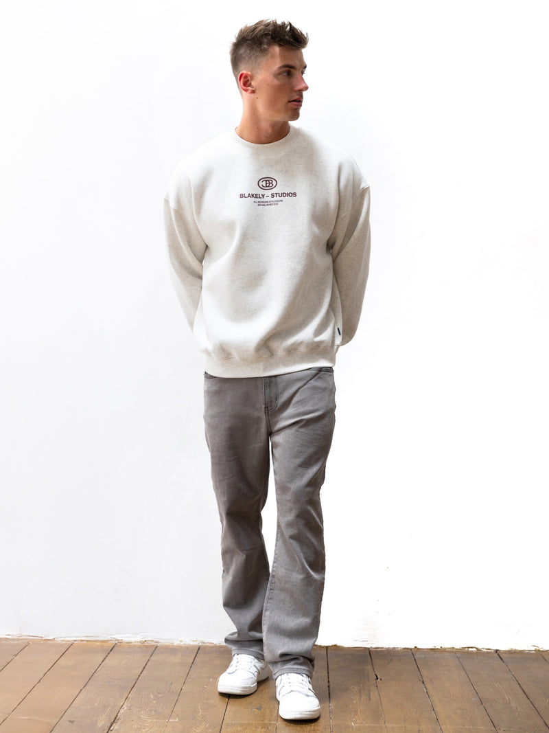 Mercer Relaxed Sweater - Marl White