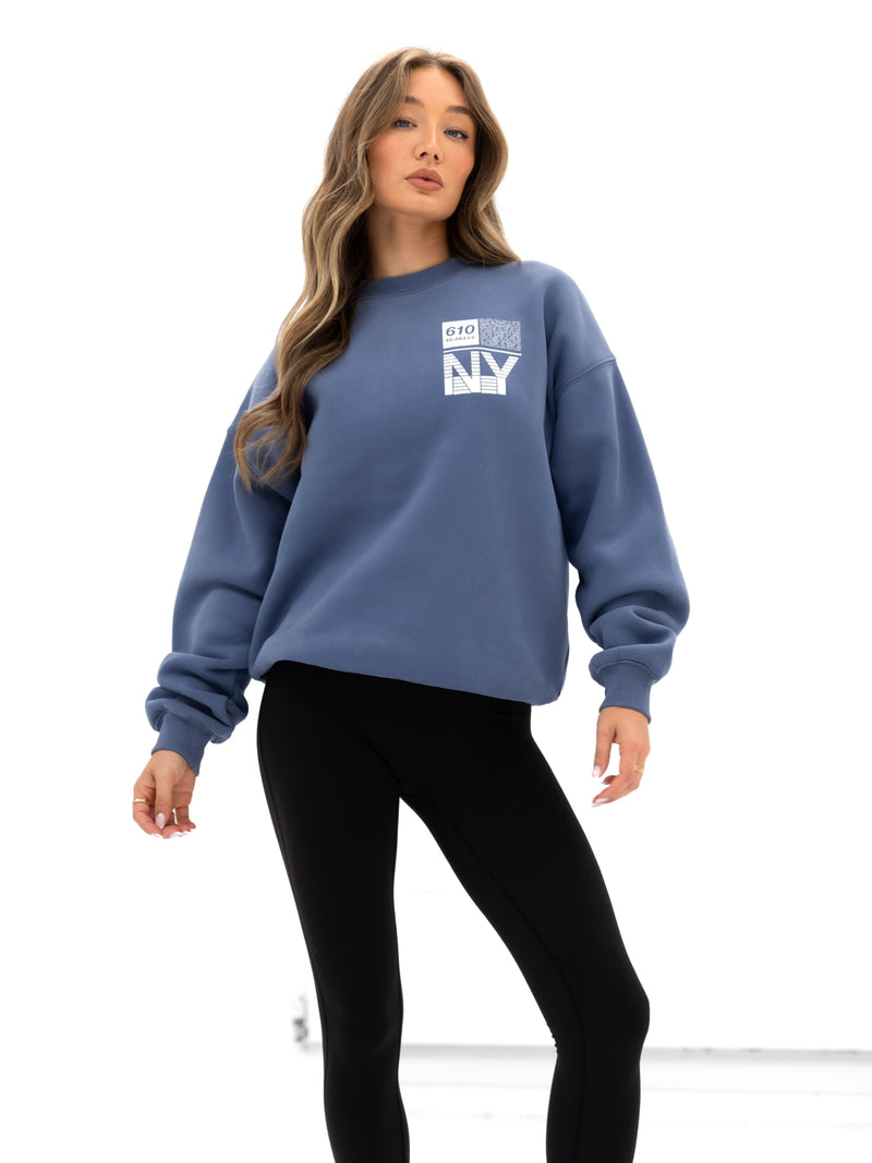 Brooklyn 610 Oversized Sweater - Mid Blue