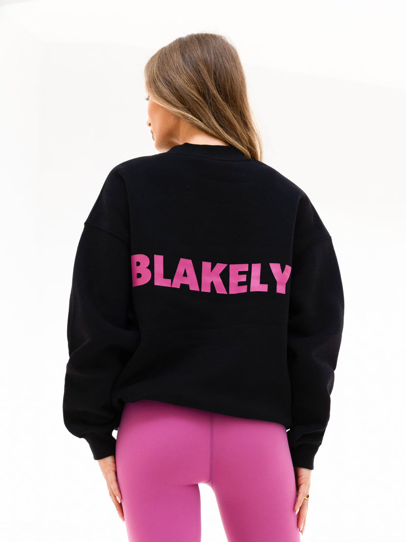 Amelie Oversized Sweater - Black & Pink