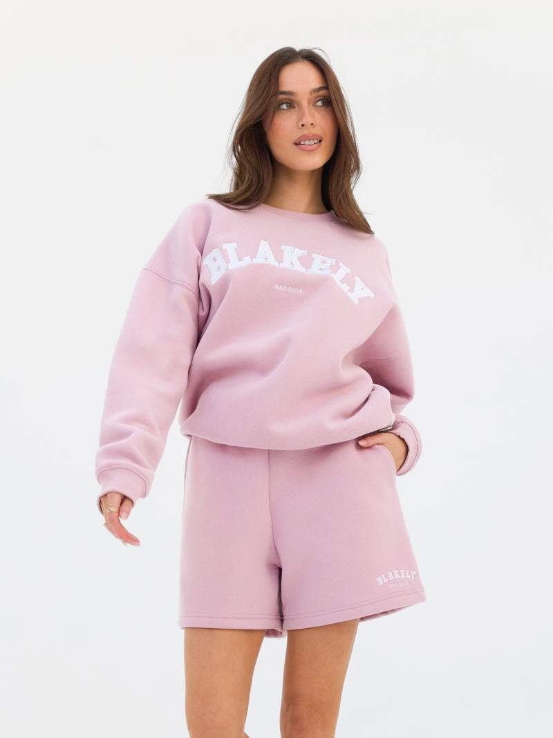 Varsity Oversized Sweater - Vintage Pink