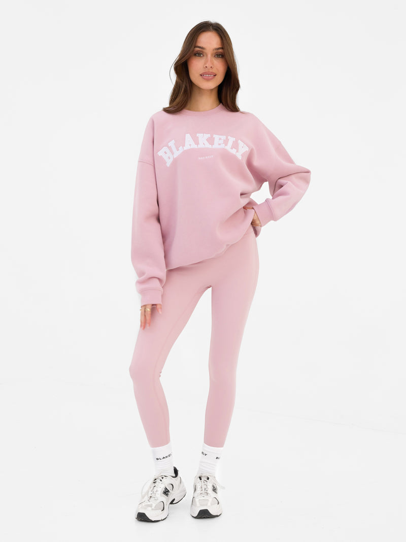 Varsity Oversized Sweater - Vintage Pink