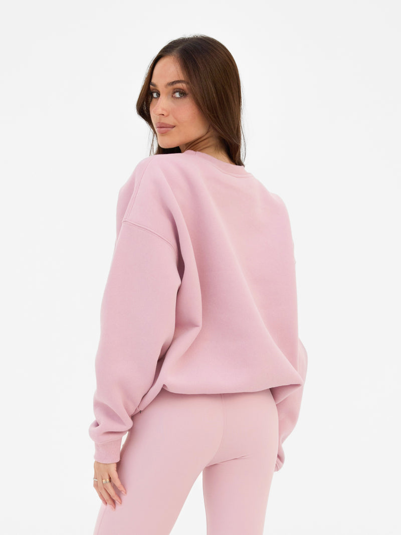 Varsity Oversized Sweater - Vintage Pink