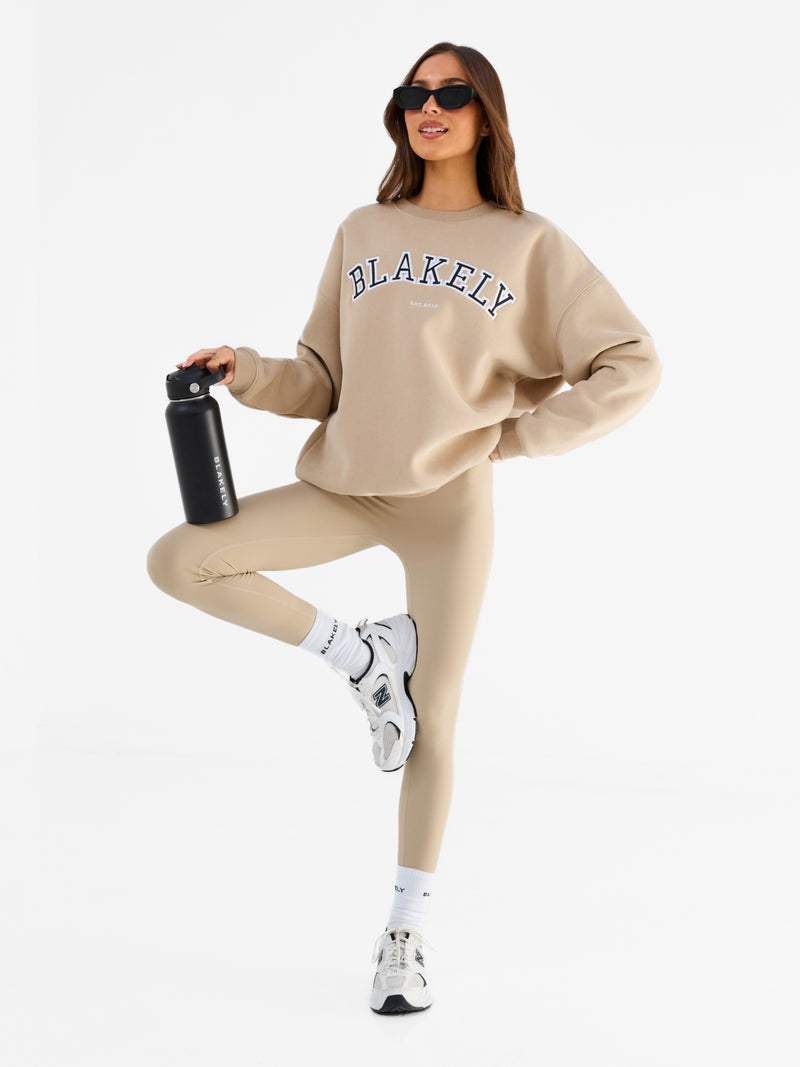 Varsity Oversized Sweater - Tan