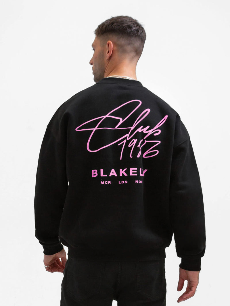 Club Relaxed Sweater - Black & Pink