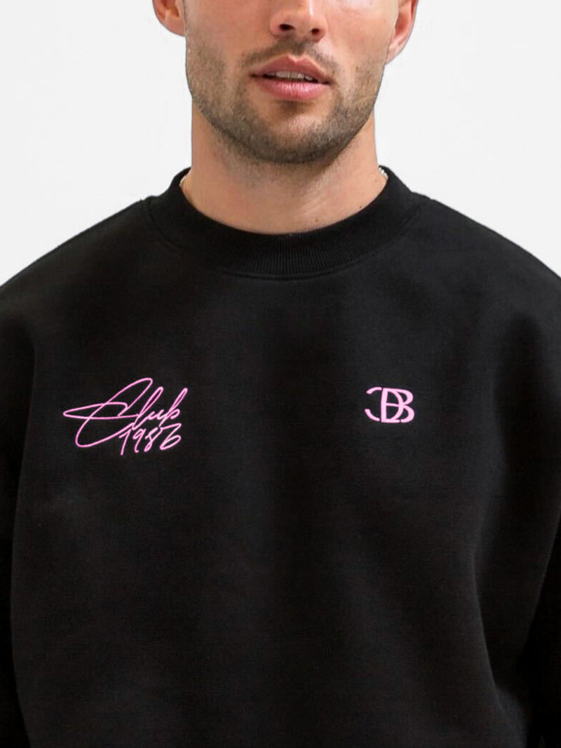 Club Relaxed Sweater - Black & Pink