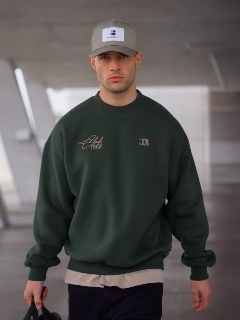 Club Relaxed Sweater - Forest Green