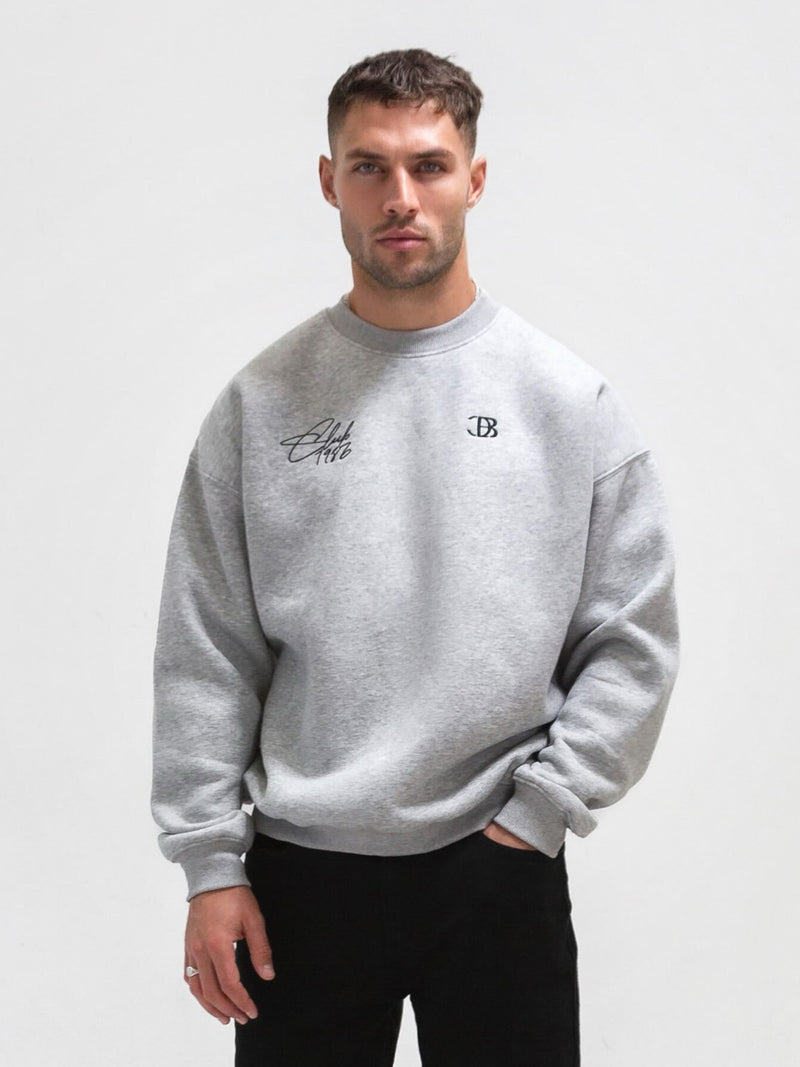 Club Relaxed Sweater - Marl Grey