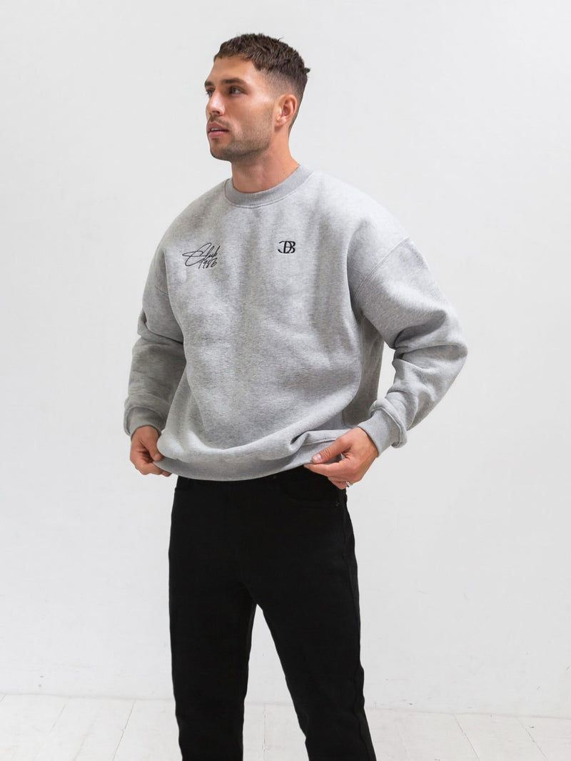 Club Relaxed Sweater - Marl Grey