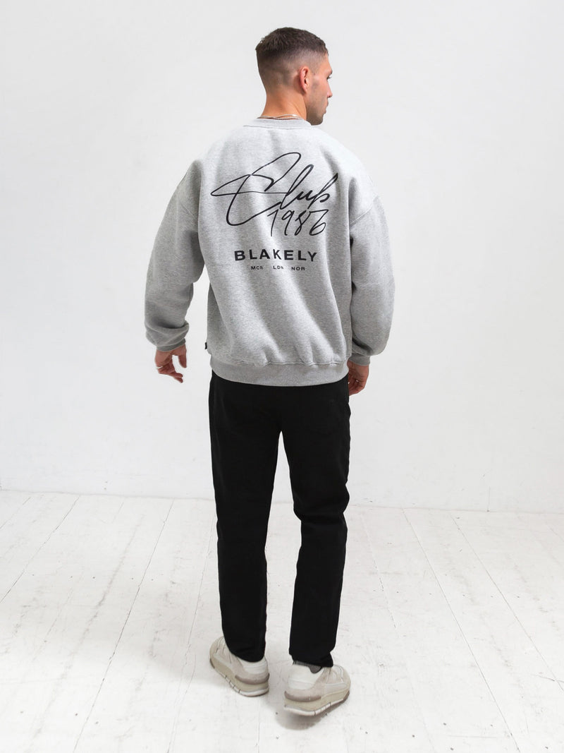 Club Relaxed Sweater - Marl Grey