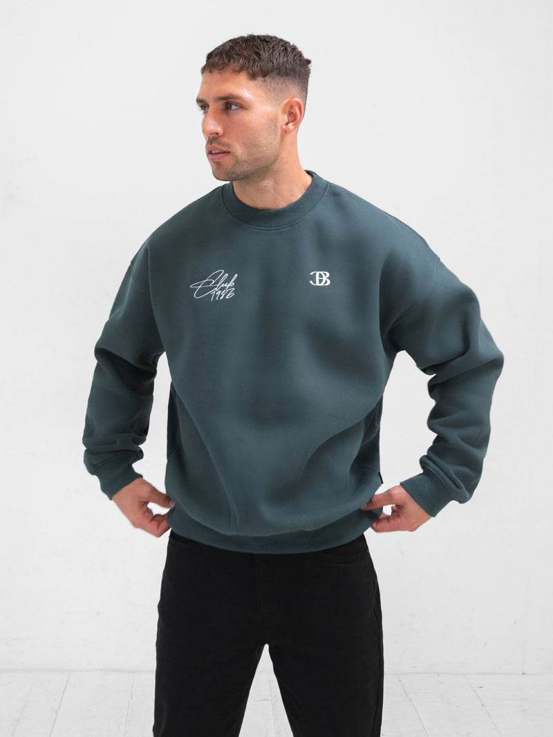 Club Relaxed Sweater - Teal Green