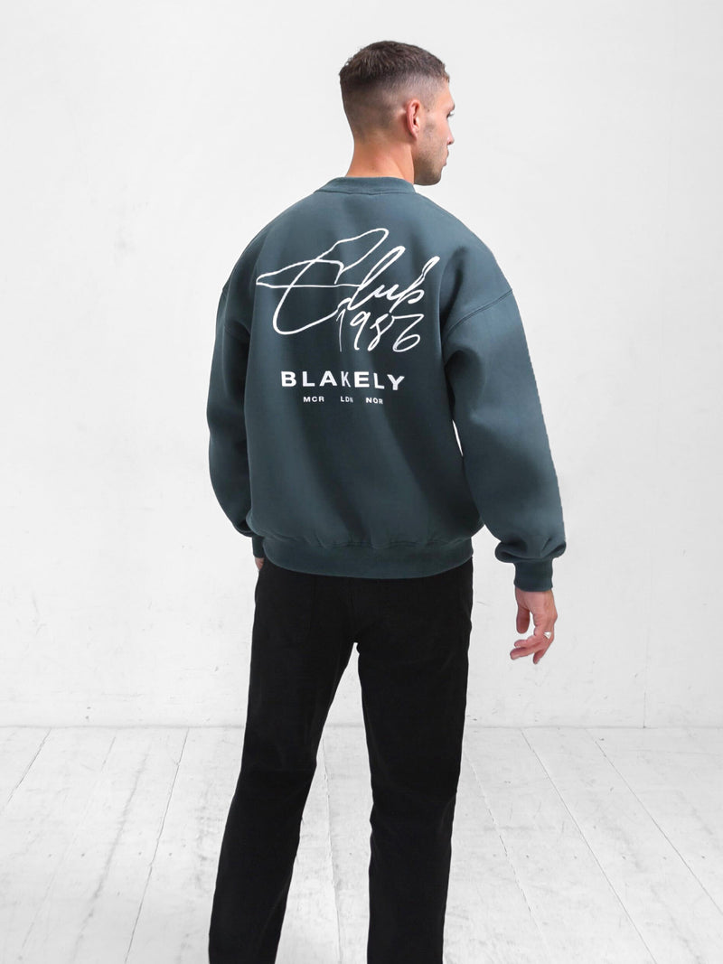 Club Relaxed Sweater - Teal Green