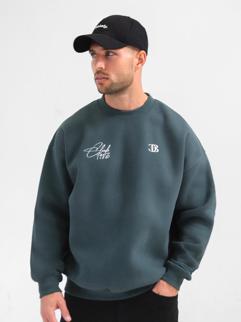 Club Relaxed Sweater - Teal Green