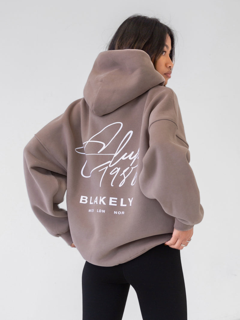 Club Oversized Hoodie - Brown