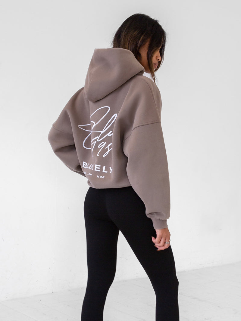 Club Oversized Hoodie - Brown