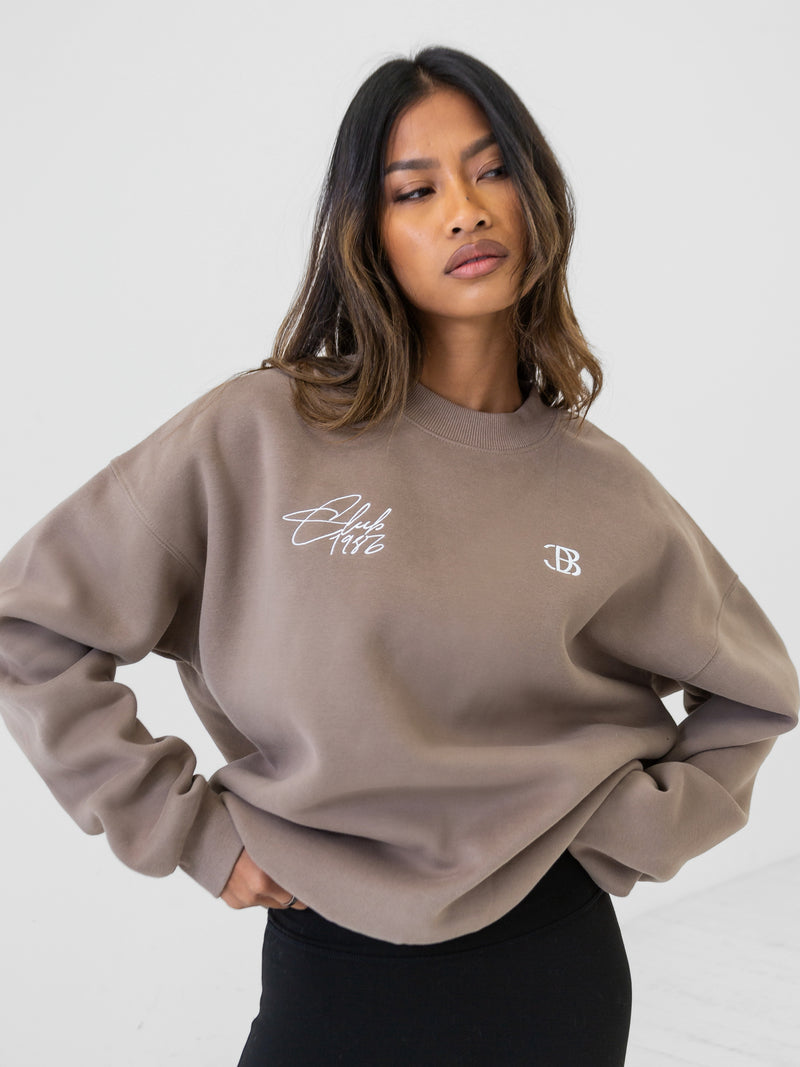 Club Oversized Sweater - Brown