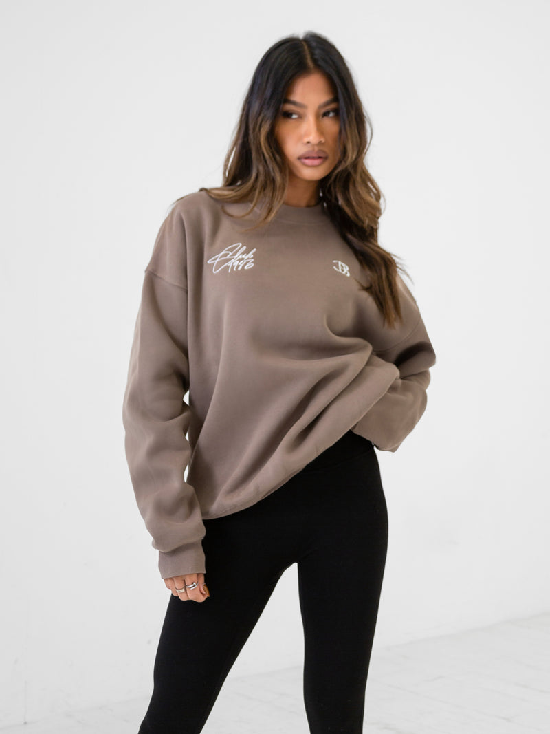 Club Oversized Sweater - Brown