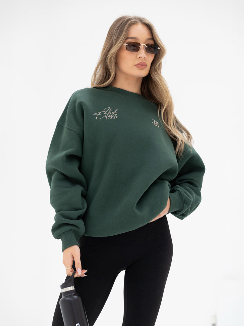 Club Oversized Sweater - Forest Green