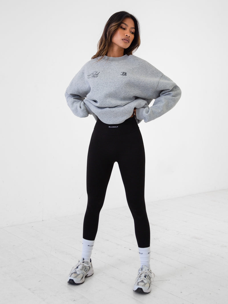 Club Oversized Sweater - Marl Grey