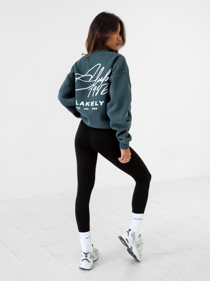 Club Oversized Sweater - Teal Green