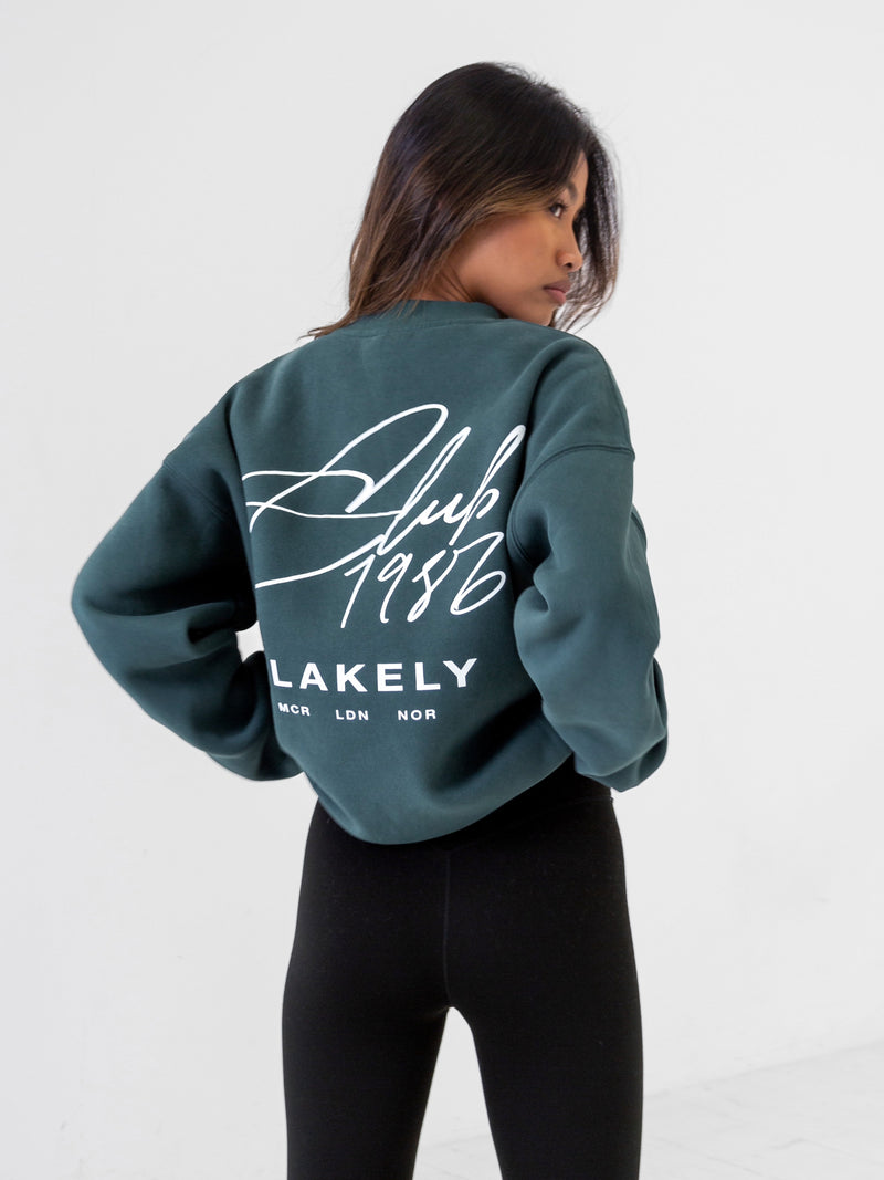 Club Oversized Sweater - Teal Green