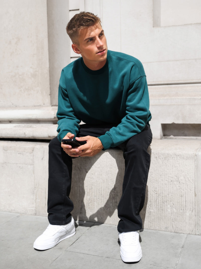 Enzo Relaxed Sweater - Deep Green