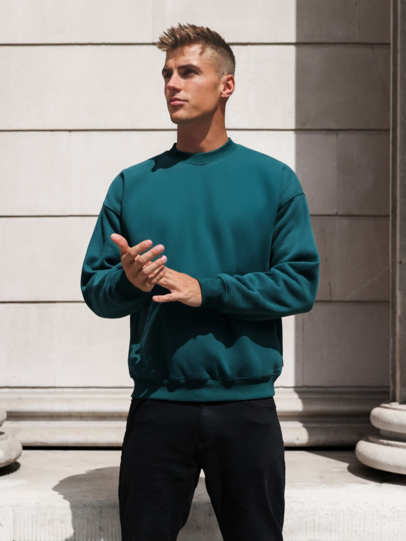 Enzo Relaxed Sweater - Deep Green
