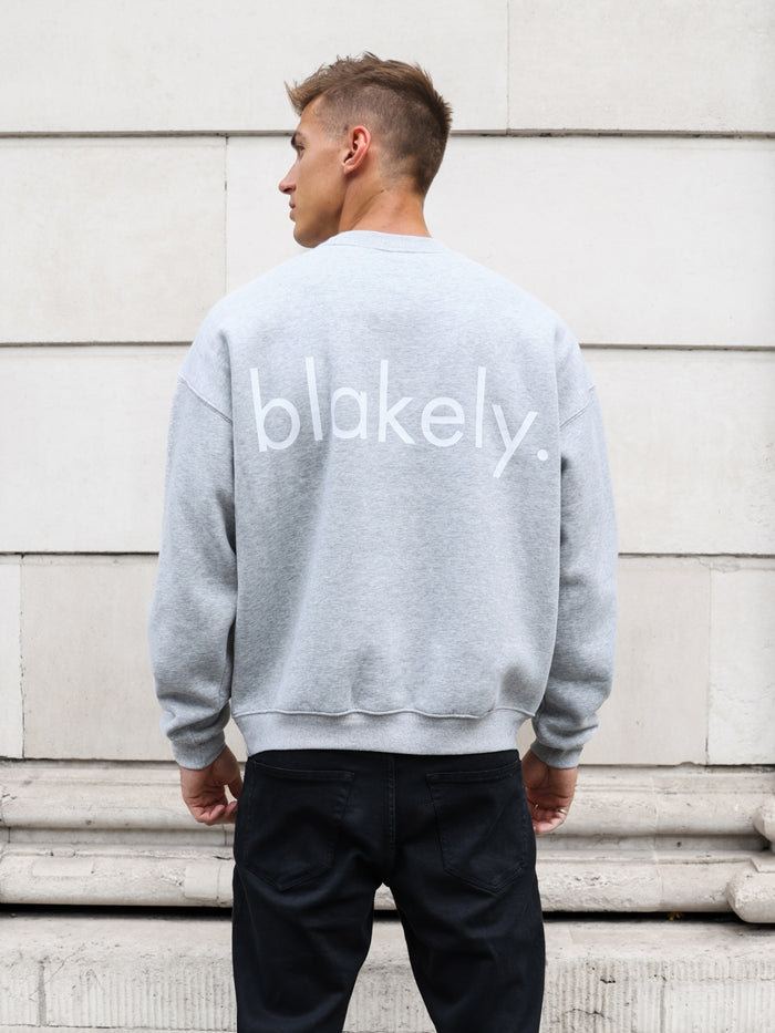 Enzo Relaxed Sweater - Marl Grey