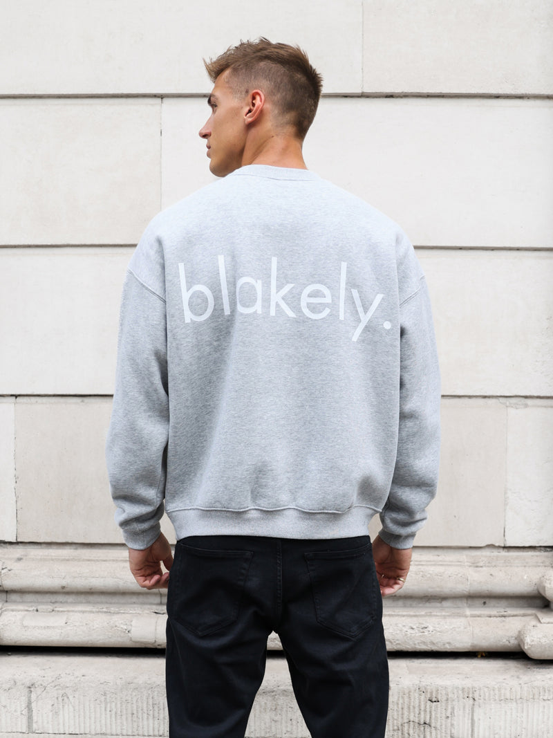 Enzo Relaxed Sweater - Marl Grey