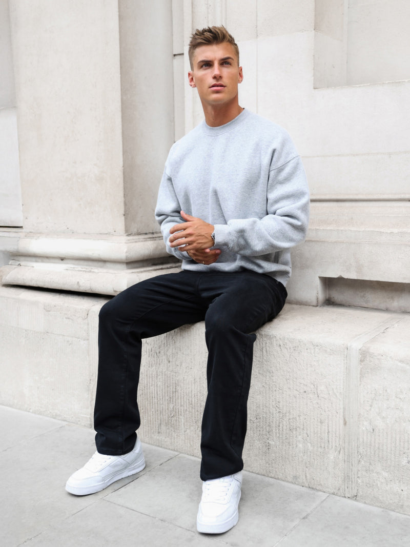 Enzo Relaxed Sweater - Marl Grey