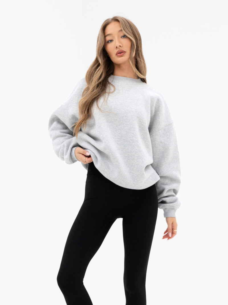 Thea Oversized Sweater - Marl Grey